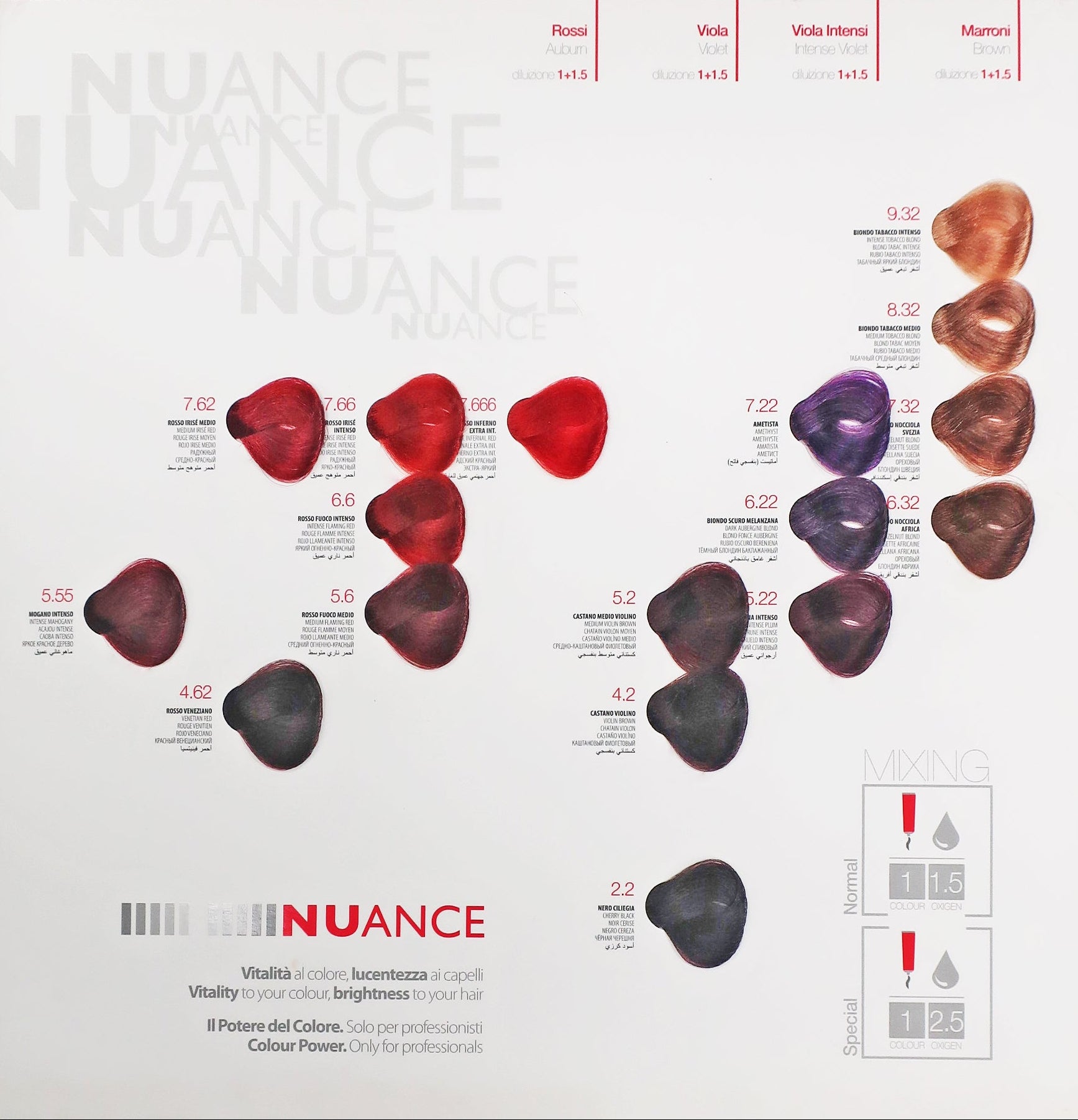 NUANCE COLOUR CHART
