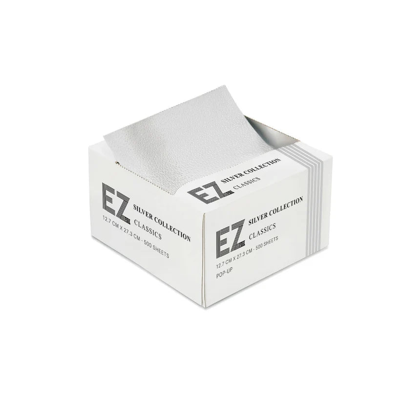 **FREE WITH PREMIUM BLEACH** EZ FOIL CLASSIC POP UP 500 SHEETS - SILVER (13 MICRON, 12.7X27.3CM)