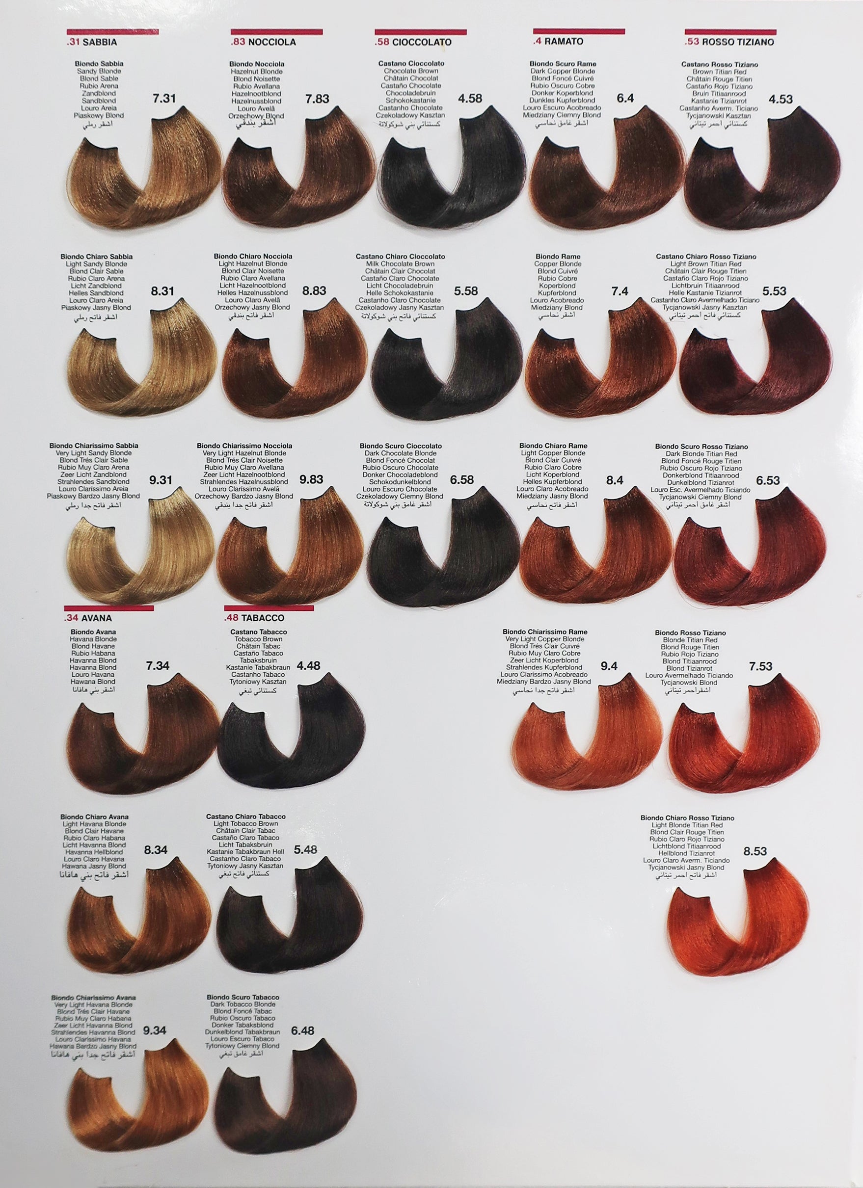 Bheyse Colour Chart